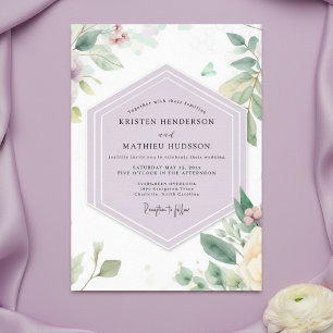 Pale Lavender Woodland Whimsy Wedding Invitation