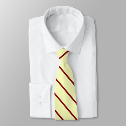 pale lemon and maroon classic diagonal striped tie