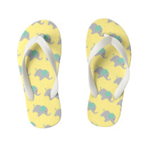 Pale Lemon Baby Elephant Parade Kid's Flip Flops Pale Lemon Baby Elephant Parade Kid's Flip Flops