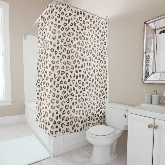 Pale Leopard Shower Curtain (In Situ)
