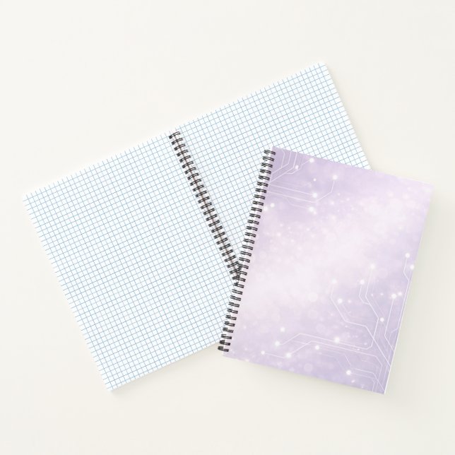 Pale lilac and pearl gray AI art  Notebook (Inside)