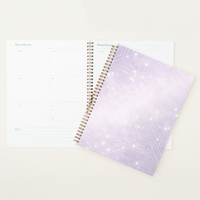 Pale lilac and pearl gray AI art  Planner (Display)