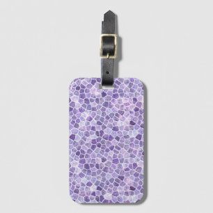 Pale Lilac And Purple Cobbled Patchwork Terrazo Pa Luggage Tag