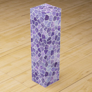 Pale Lilac And Purple Cobbled Patchwork Terrazo Pa Wine Box
