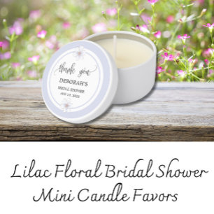 Pale Lilac Bridal Shower Mini Candle Favors