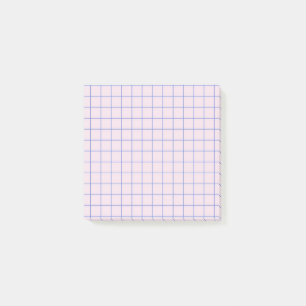 Pale Lilac Checkered Pattern Soft Grid Design Post-it Notes
