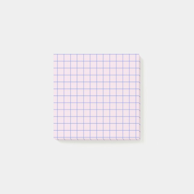Pale Lilac Checkered Pattern Soft Grid Design  Post-it Notes (Front)