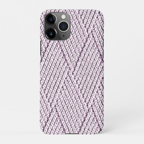 Pale Lilac Faux Diamond Knit Pattern iPhone 11Pro Case