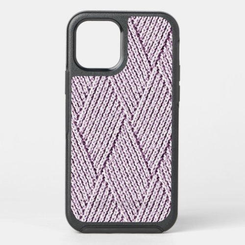 Pale Lilac Faux Diamond Knit Pattern OtterBox Symmetry iPhone 12 Pro Case