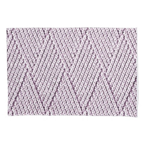 Pale Lilac Faux Diamond Knit Pattern Pillow Case