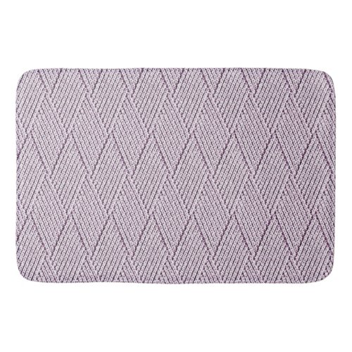 Pale Lilac Faux Diamond Knit Pattern Small Bath Mat
