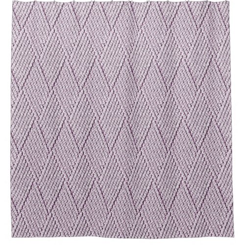 Pale Lilac Faux Diamond Knit Pattern Small Shower Curtain