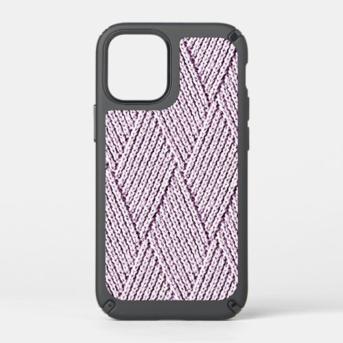 Pale Lilac Faux Diamond Knit Pattern Speck iPhone 12 Mini Case