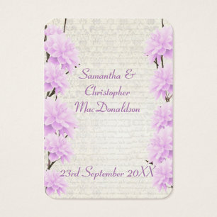 Pale lilac floral wedding favor thank you tag