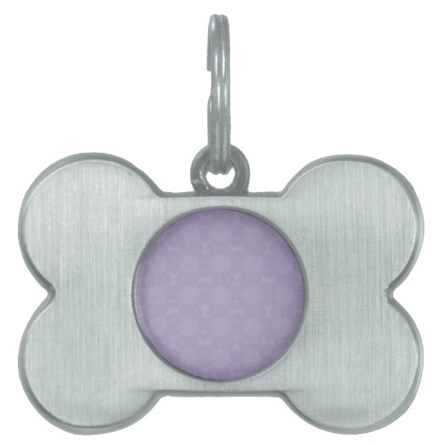Pale Lilac Pattern Pet ID Tag (Front)