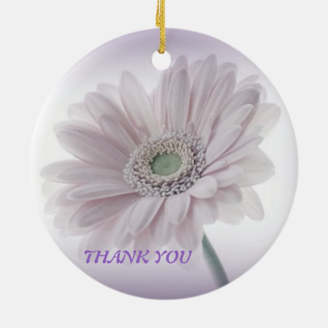 Pale Lilac Sunflower Ceramic Ornament (Back)