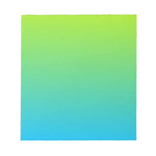 Pale Lime And Blue Two Tone Notepad (Front)