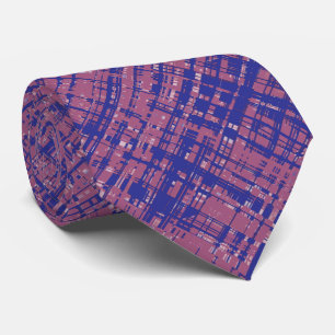 Pale Magenta and Blue Unique Pattern Neck Tie