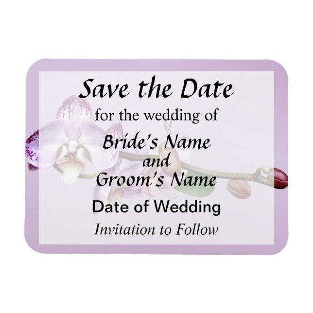 Pale Magenta Phalaenopsis Orchids Save Date Magnet (Horizontal)