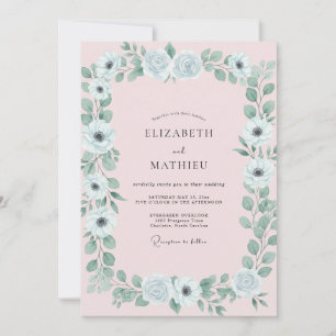 Pale Mauve Anemone Wedding Invitation