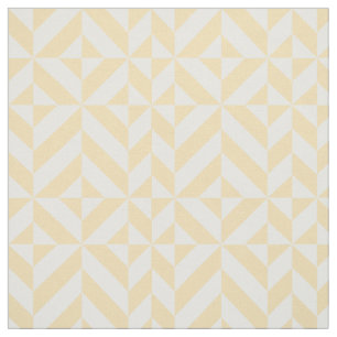 Pale Melon Geometric Deco Cube Pattern Fabric