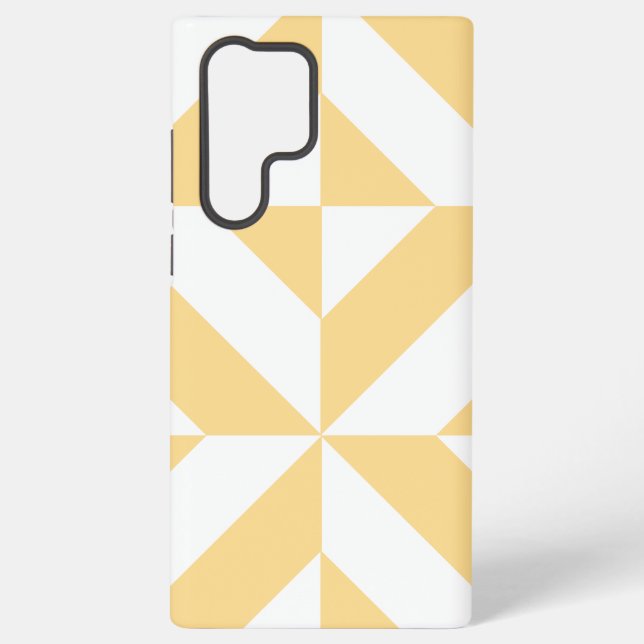 Pale Melon Geometric Deco Cube Pattern Samsung Galaxy Case (Back)