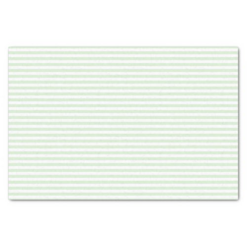 Pale Milky Jade Green and White Striped Pattern Tissue Paper