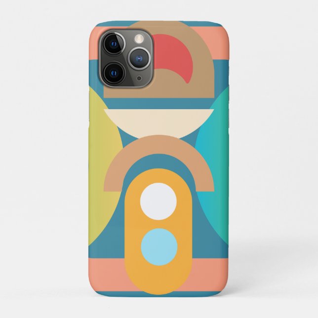 Pale Minimalist Abstract Geometric Shapes  Case-Mate iPhone Case (Back)