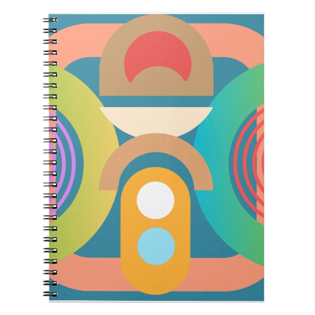 Pale Minimalist Abstract Geometric Shapes  Notebook (Front)
