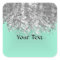 Pale mint green and faux glitter personalized