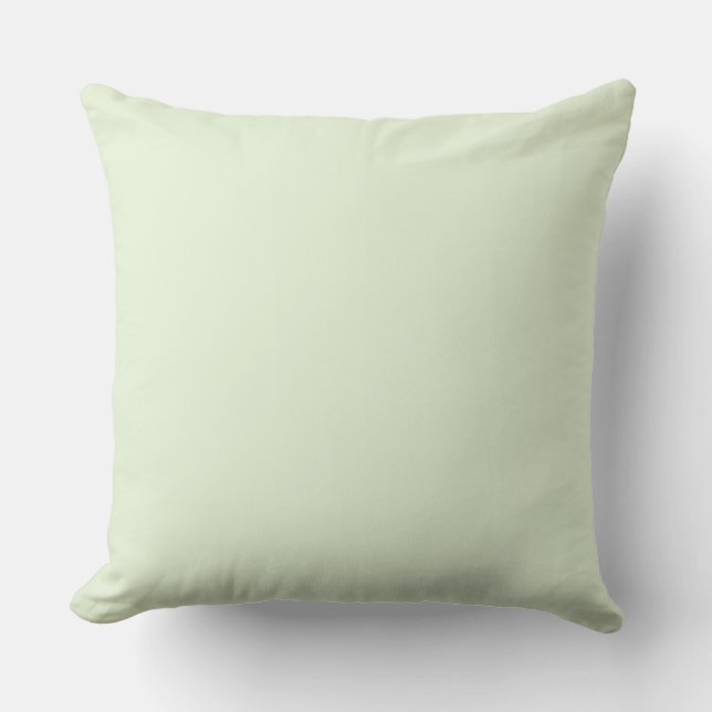 Pale Mint Green Throw Pillow (Front)