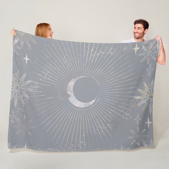 Pale Moon Burst Fleece Blanket (In Situ)