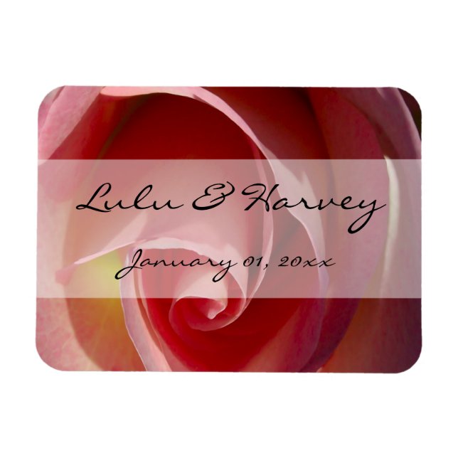 Pale Moon Rose Personal Wedding Magnet (Horizontal)