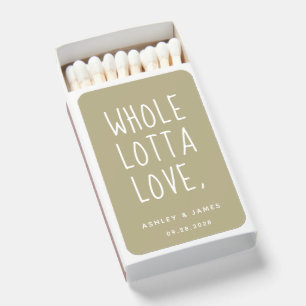 Pale Olive Green Whole Lotta Love Wedding Matchboxes