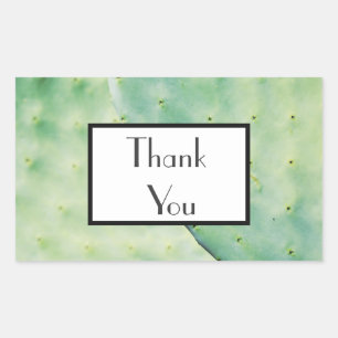 Pale Opuntia Thank You Wedding Gift Sticker