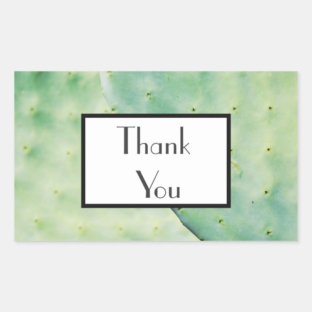Pale Opuntia Thank You Wedding Gift Sticker (Front)