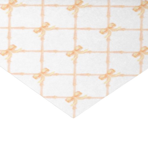 Pale Orange Bamboo Trellis with Bows Tissue Paper