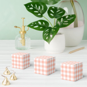 Pale Orange Gingham Plaid Party Favor Box