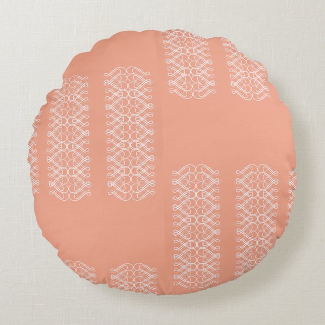 Pale Orange Round Pillow (Front)