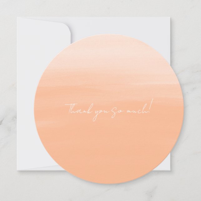 Pale Orange Watercolor Abstract Thank You Card (Front)