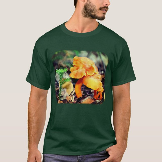 Pale Orange Wild Mushrooms Nature  T-Shirt (Front)