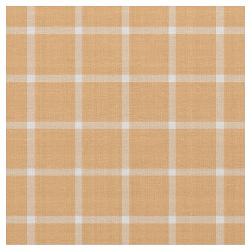 Pale Orange Windowpane Gingham Plaid Fabric