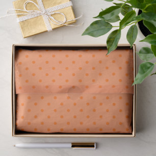 Pale Orange With Orange Polka Dots Tissue Paper