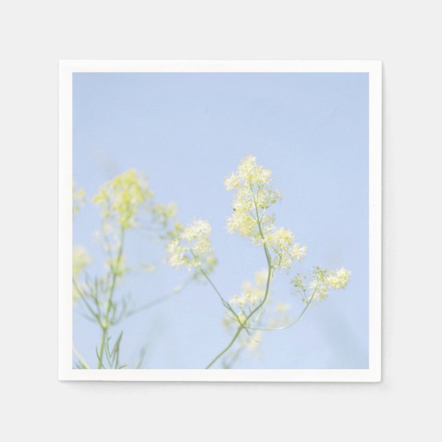 Pale Pastel Blue Sky Wild Flowers Meadow Napkins (Front)