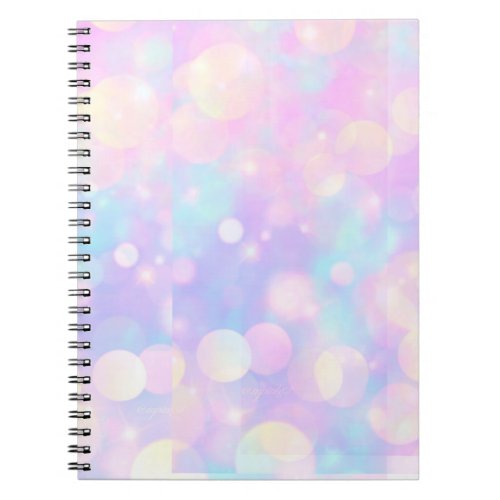 Pale Pastel Bubbles on Pink Lavender and Blue Notebook