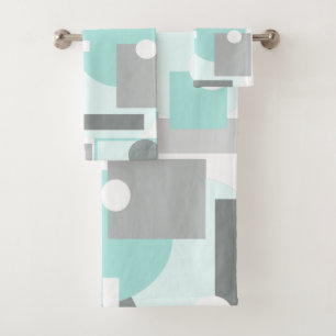 Pale Pastel Colours Abstract Art Geometry Bath Towel Set