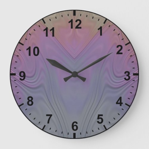 Pale Pastel Fractal Pattern Large Clock