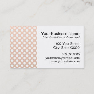 Pale Peach and White Polka Dots Business Card