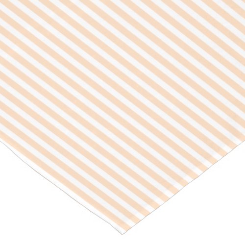 Pale Peach Angelskin Coral & White Stripe Short Table Runner