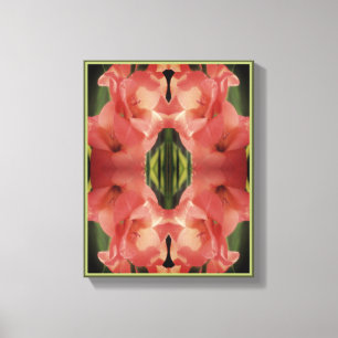 Pale Peach Gladiolus Flower Abstract Canvas Print